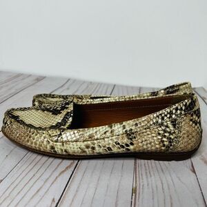 GEOX Respira Snakeskin Leather Loafers